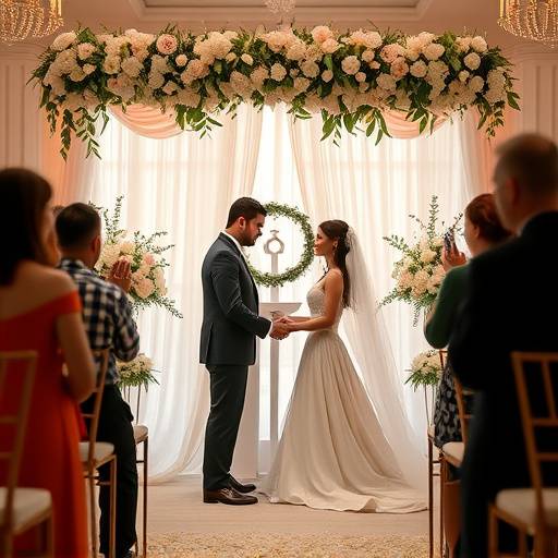An intimate wedding ceremony with soft decor and emotional moments, Studio 3